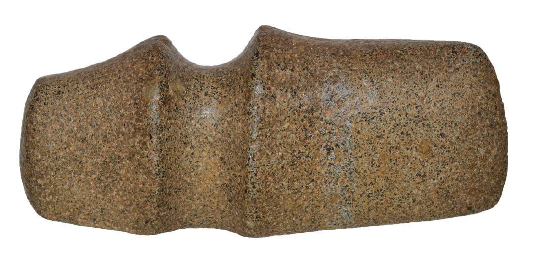 5 5/8" Raised Ridge Axe. Kentucky. Porphyritic: 5 5/8" Raised Ridge Axe. Kentucky. Porphyritic Hardstone. Heavy patina, glossy surface. Fine condition. Ex-Kevin Pipes