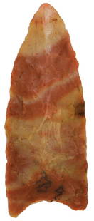 1 13/16" Clovis. Motley COA. Greene Co, AR.: 1 13/16" Clovis. Greene Co, AR. Colorful, looks like Kaolin Chert. Ex-Joe Evans. Motley COA
