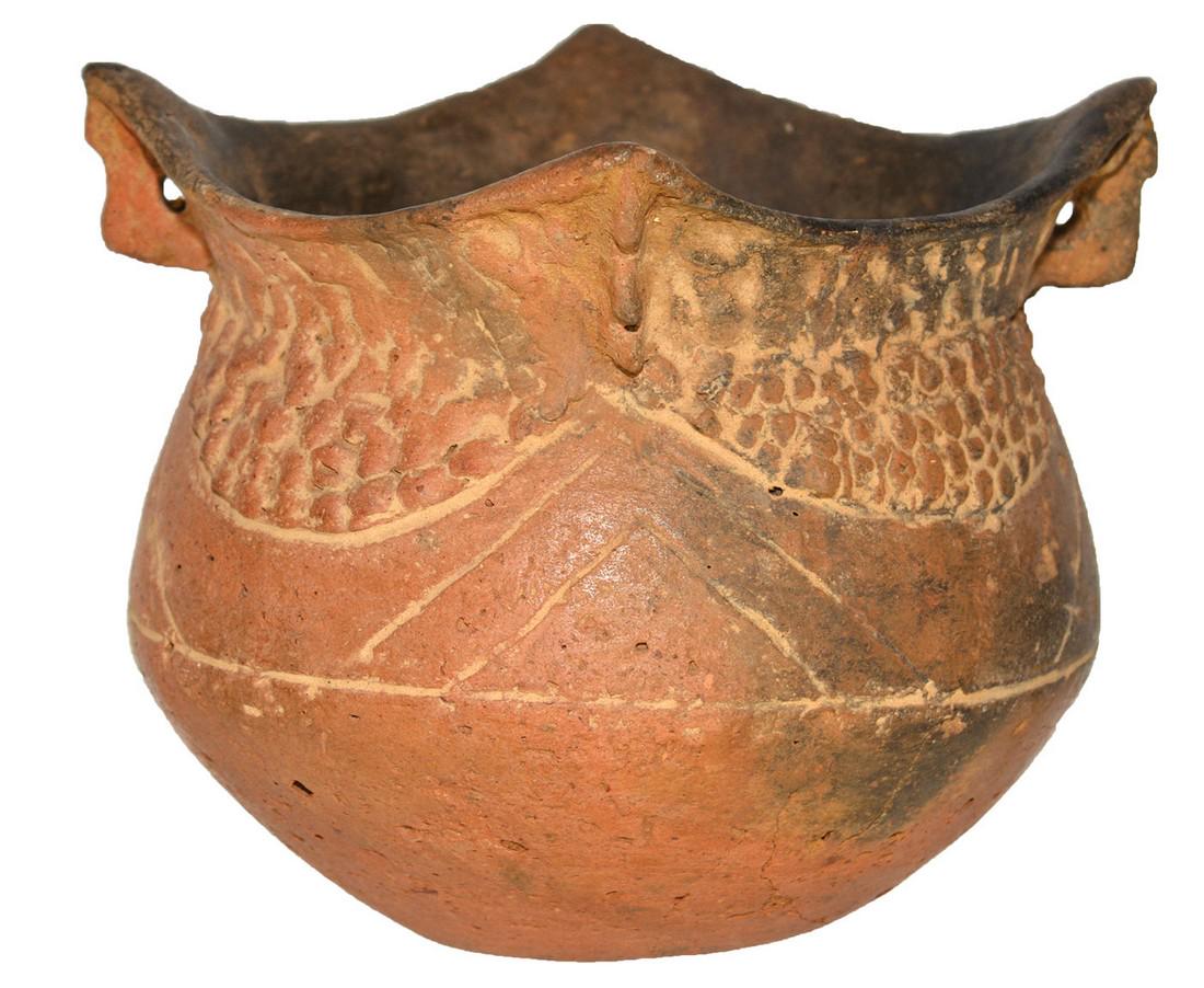 4 3/4" D. Iroquois Style Engraved and Incised Jar.  New (1 of 4)