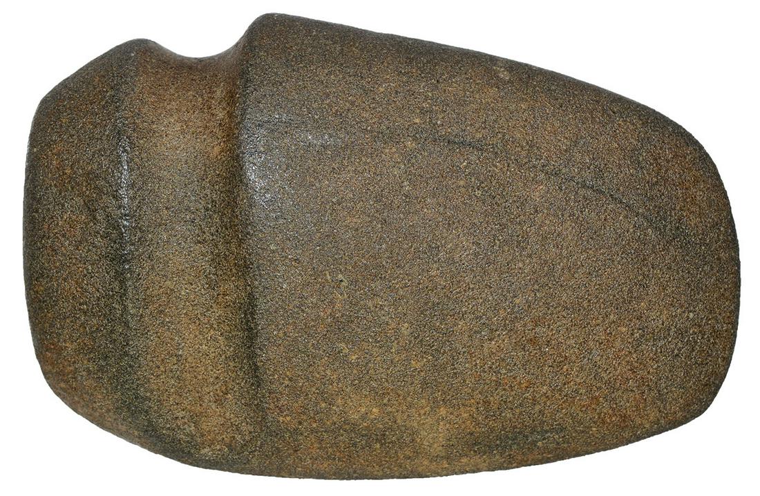 7 1/2" 3/4 Groove Axe. Dickey and Meadows COAs.: 7 1/2" 3/4 Groove Axe. Moniteau Co, MO. Granite. Well made, very good condition. Sits up on both top and bottom side. Ex-Jim Crawford, Sam Yung. Dickey and Meadows COAs