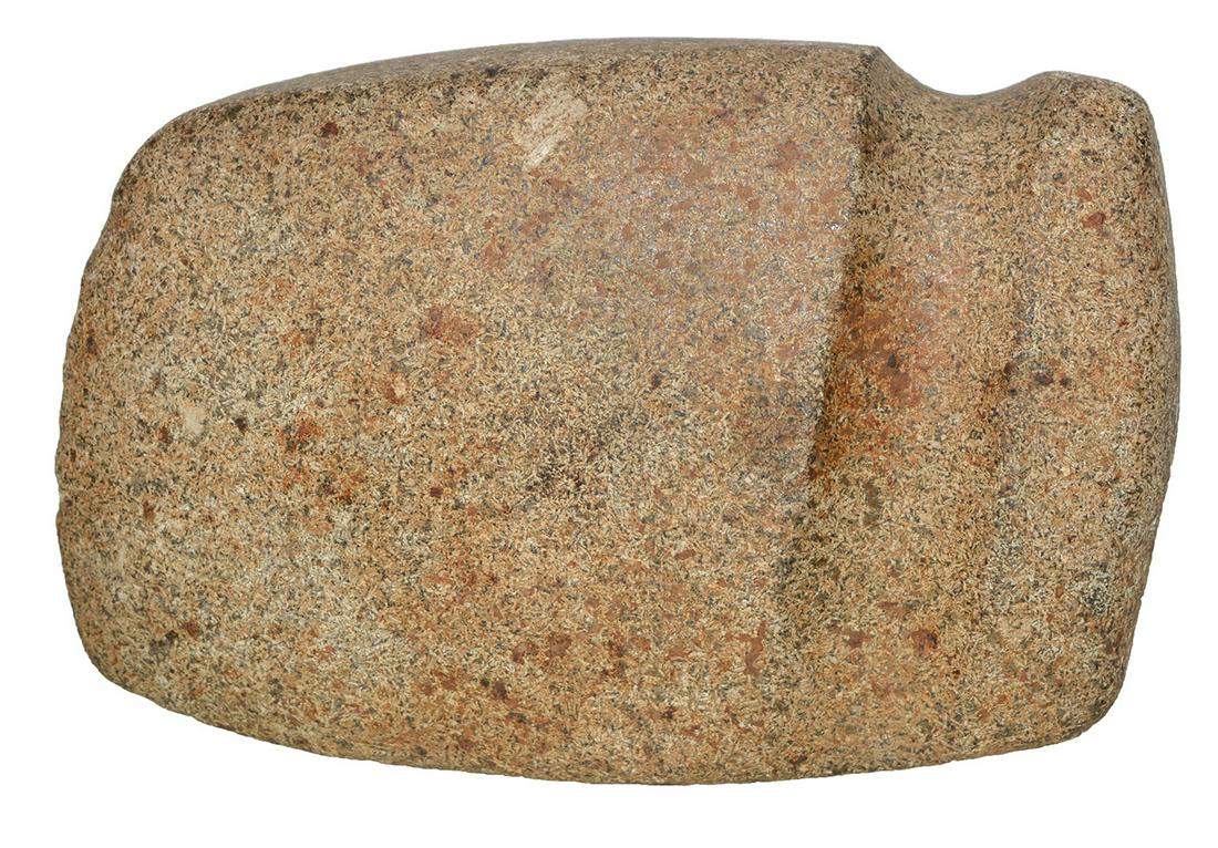 6 1/2" Slant Groove Axe. Pike Co, IL. Good: 6 1/2" Slant Groove Axe. Pike Co, IL. Broad, well made. Good condition, worn over use wear to pole. Ex-August Schmidt, BW Stephens (A-178 1st collection)