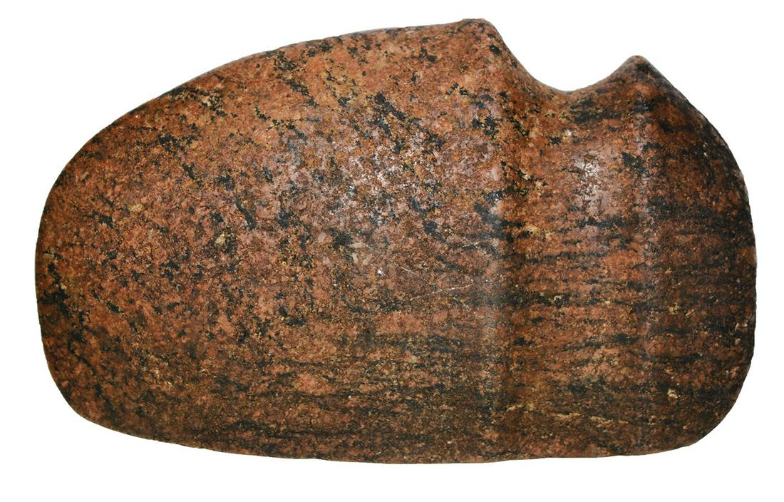 8" 3/4 Groove Axe. Warren Co, IN. Black and red: 8" 3/4 Groove Axe. Warren Co, IN. Black and red Granite. Very good condition with use wear and small ding on pole. Ex-August Schmidt