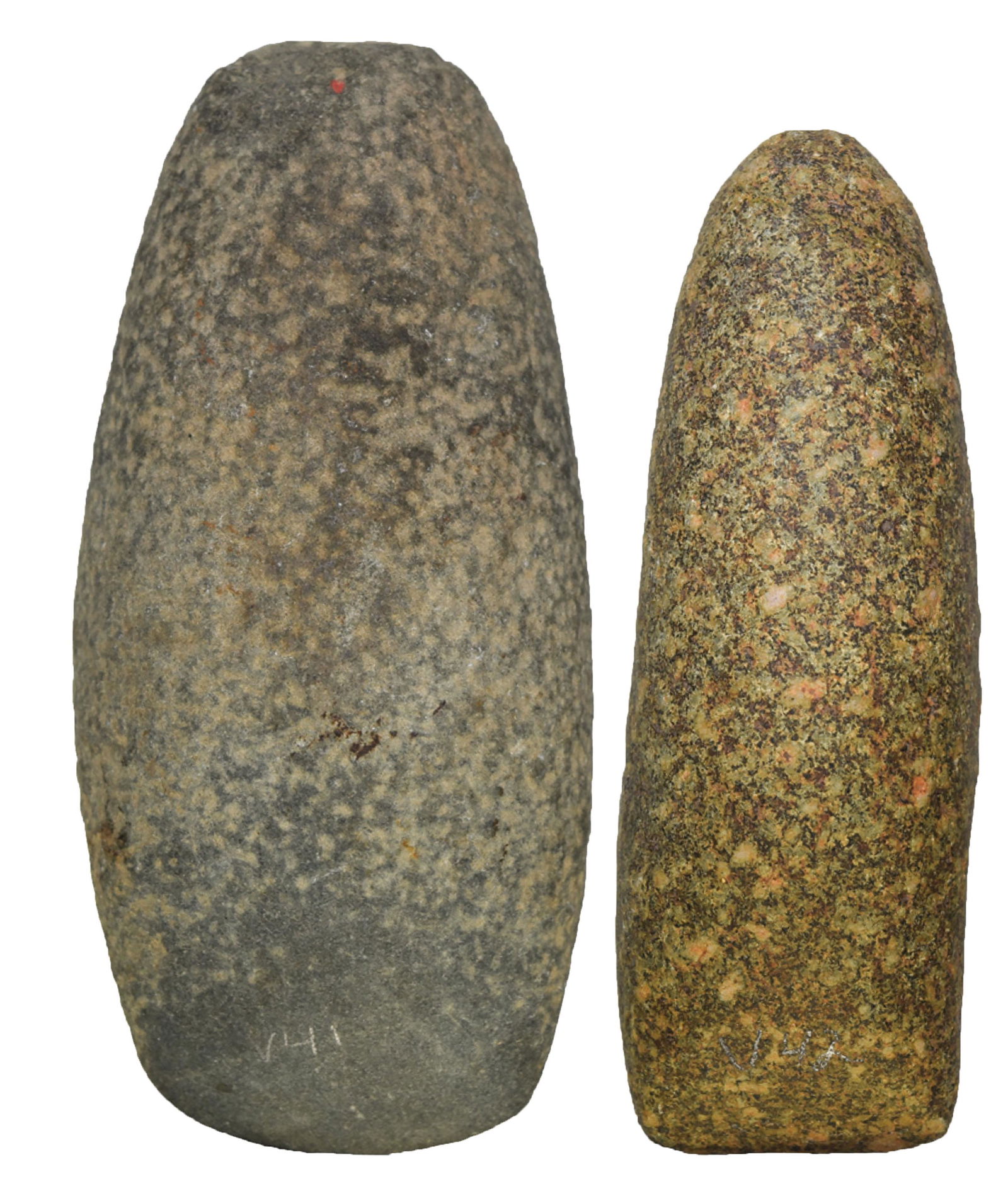 5" Celt and 4 5/8" Chisel. Both found in Union Co, OH.: 5" Celt and 4 5/8" Chisel. Both found in Union Co, OH. Both in good condition. Larger has some worn over use wear on pole. Nicely polished Hardstone