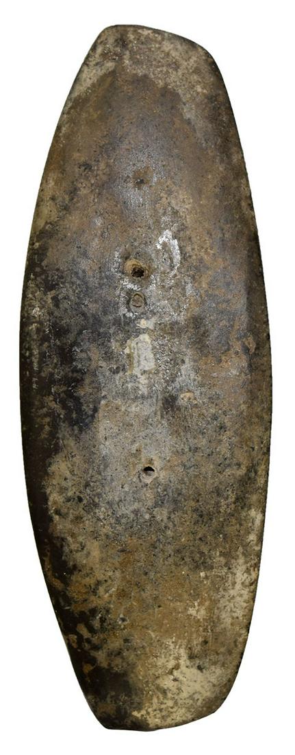 6" Tennessee Gorget. Slate with oxidized surface.: 6" Tennessee Gorget. Slate with oxidized surface. Good overall condition. Glue on back side. Neat old example