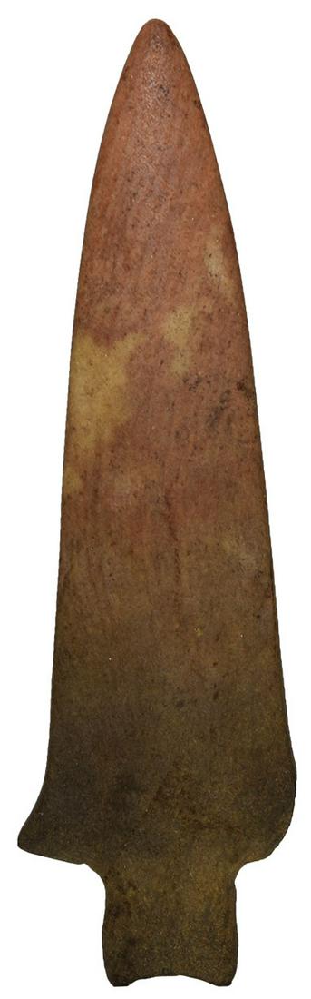 3 1/2" Polished Flint Point. NY. Anciently polished: 3 1/2" Polished Flint Point. NY. Anciently polished to smooth surface. Davis G6 COA (looks like a 8-9)