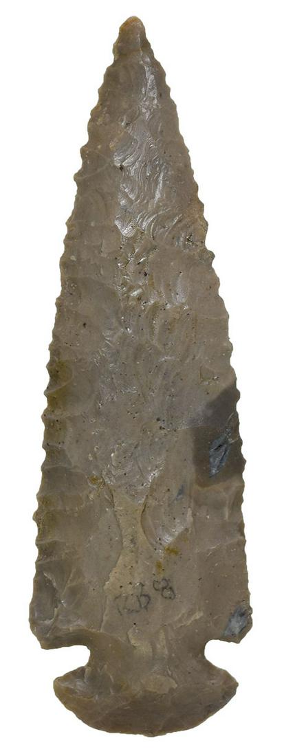 4 9/16" Dovetail. Pike Co, OH. Nicely patinated: 4 9/16" Dovetail. Pike Co, OH. Nicely patinated Hornstone. Well made. Very good condition. Ex-Stanley Meyers. Jackson COA