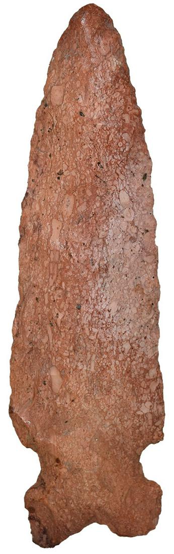 4 5/8" Hemphill. MO. Strawberry Flint. Ex-Randall: 4 5/8" Hemphill. MO. Strawberry Flint. Ex-Randall Kimbrell. Putty G8 COA