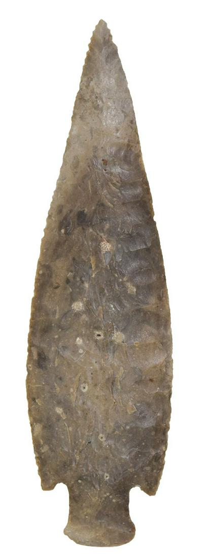 7 3/4" "Gray Ghost" Modern Flint Spear: 7 3/4" "Gray Ghost" Modern Flint Spear