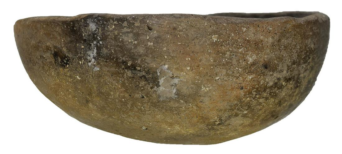Rare Woodland Pottery Bowl from Mason, WV. 6 5/8" D.: Rare Woodland Pottery Bowl from Mason, WV. 6 5/8" D. Glued from 2 pieces. Ex-Tommy Bryden