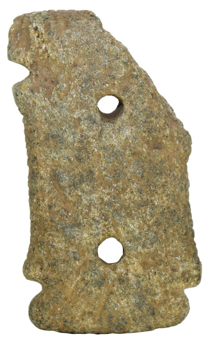 2 Salvaged Ohio Artifacts. Slate Pendant & Steatite: 2 Salvaged Ohio Artifacts. 4 1/2" Slate Pendant - Grass Run, OH and 3 1/4" Highly developed Steatite Gorget - OH