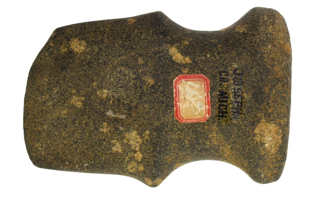 4" Porphyry Michigan Barbed Axe. Joseph Co, MI. Good: 4" Porphyry Michigan Barbed Axe. Joseph Co, MI. Good condition, a few small scuffs. An old Don Boudeman piece