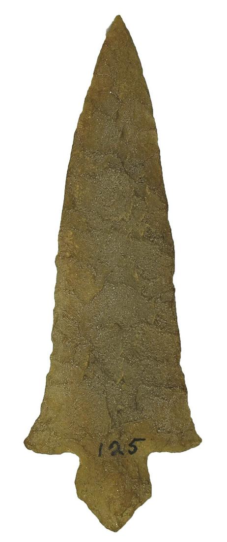 2 13/16" Hayes. Pike Co, AR (Riley Site). Very large,: 2 13/16" Hayes. Pike Co, AR (Riley Site). Very large, thin G10 example. Found in 1970's. Ex-Ken Partain Collection