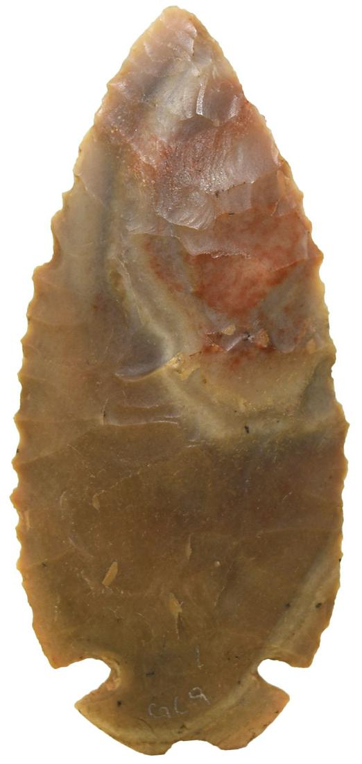 3 3/8" Notched Base Dovetail. Davis G10 COA. Carter: 3 3/8" Notched Base Dovetail. Montgomery Co, KY. Beautifully patterned Carter Cave with red bullseye. Vivid coloring. Serrated edges. Pictured in Overstreet #6 (p62 and also in several subsequent Over