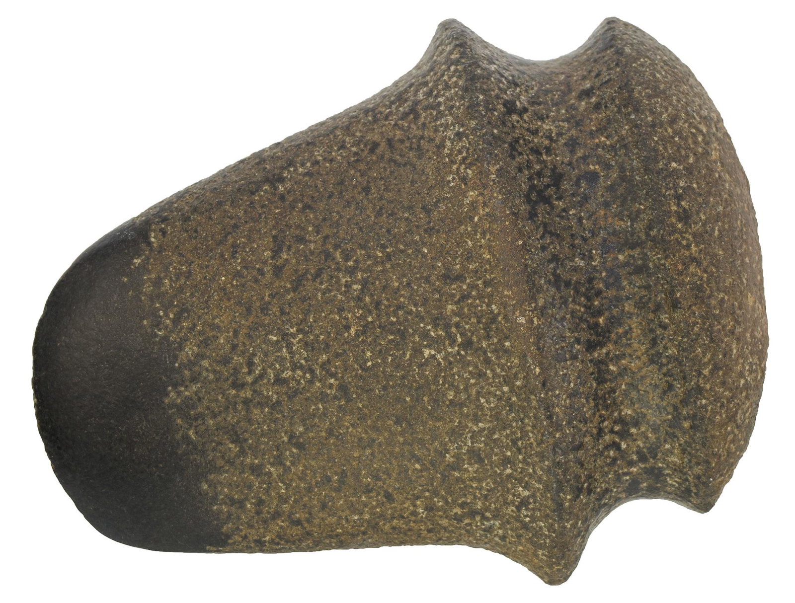 8 1/4" Miami River Axe. Northern IN. Large, very fine: 8 1/4" Miami River Axe. Northern IN. Large, very fine example with raised ridges. Ancient use polish on bit. Ex-Tom Davis
