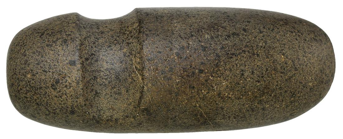 8 1/8" Hohokam Axe. AZ. Very well shaped with fine: 8 1/8" Hohokam Axe. AZ. Very well shaped with fine polish. Light gray hardstone with black spots. Very fine (G10). Ex-Tom Davis