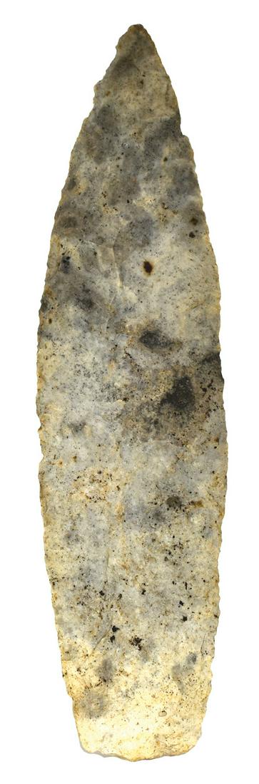 7" Archaic Spear. MO. Nicely spotted Boone Chert.: 7" Archaic Spear. MO. Nicely spotted Boone Chert. Good condition