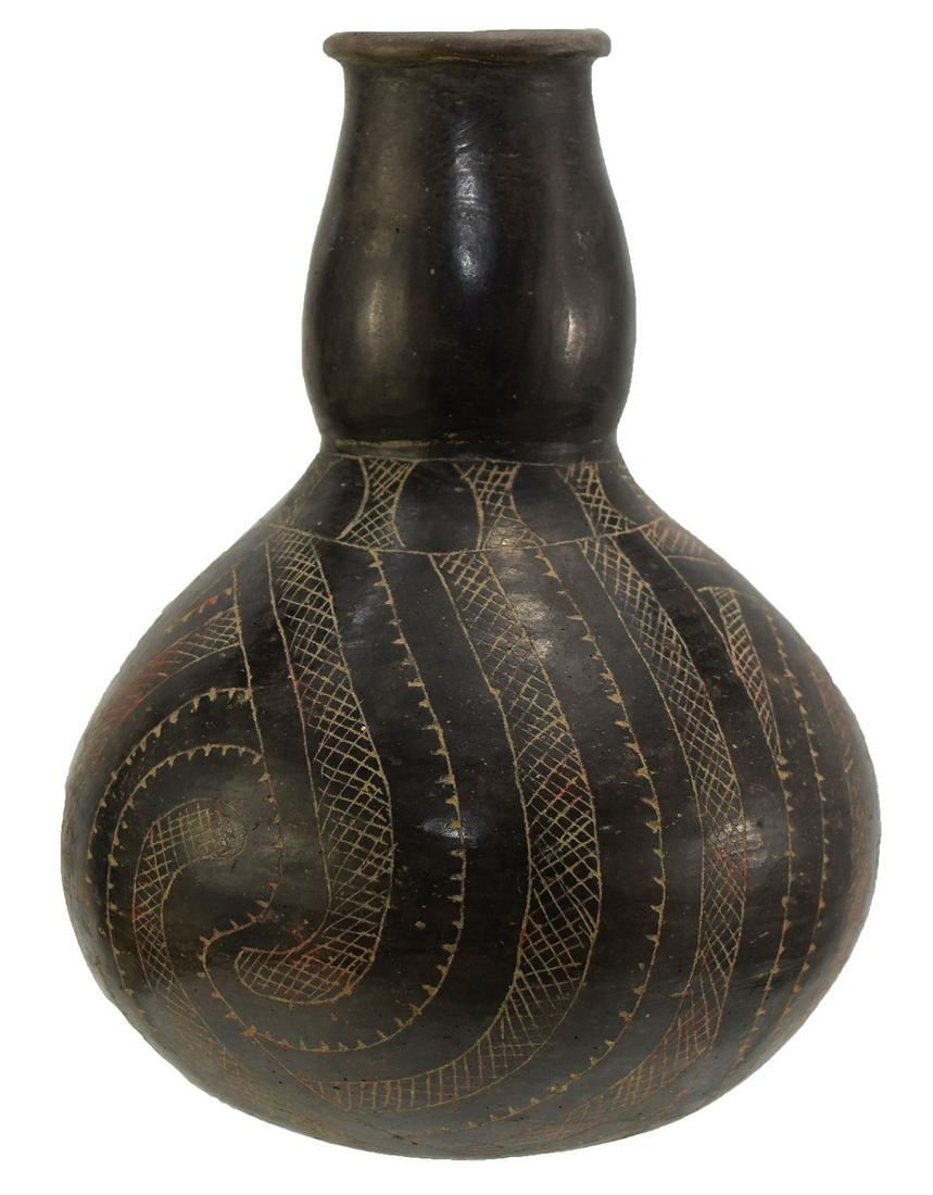 6 1/2" H. Caddo Engraved Hodges Bottle. AR. Restored: 6 1/2" H. Caddo Engraved Hodges Bottle. AR. Restored