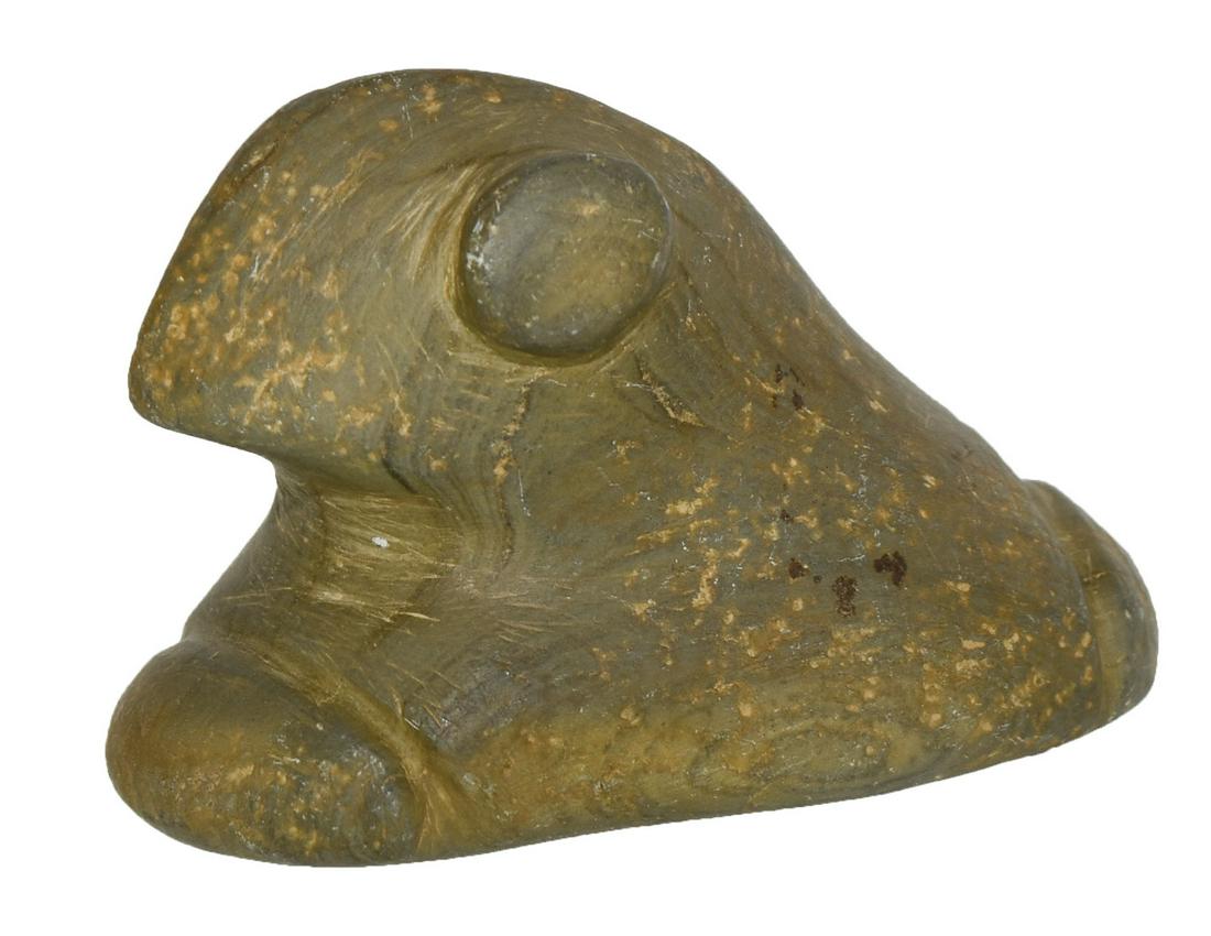 2 1/2" Popeyed Bust Birdstone. Licking Co, OH. Found: 2 1/2" Popeyed Bust Birdstone. Licking Co, OH. Back side has been anciently shaved off. Flate. Found by Larry Eitel in 1988
