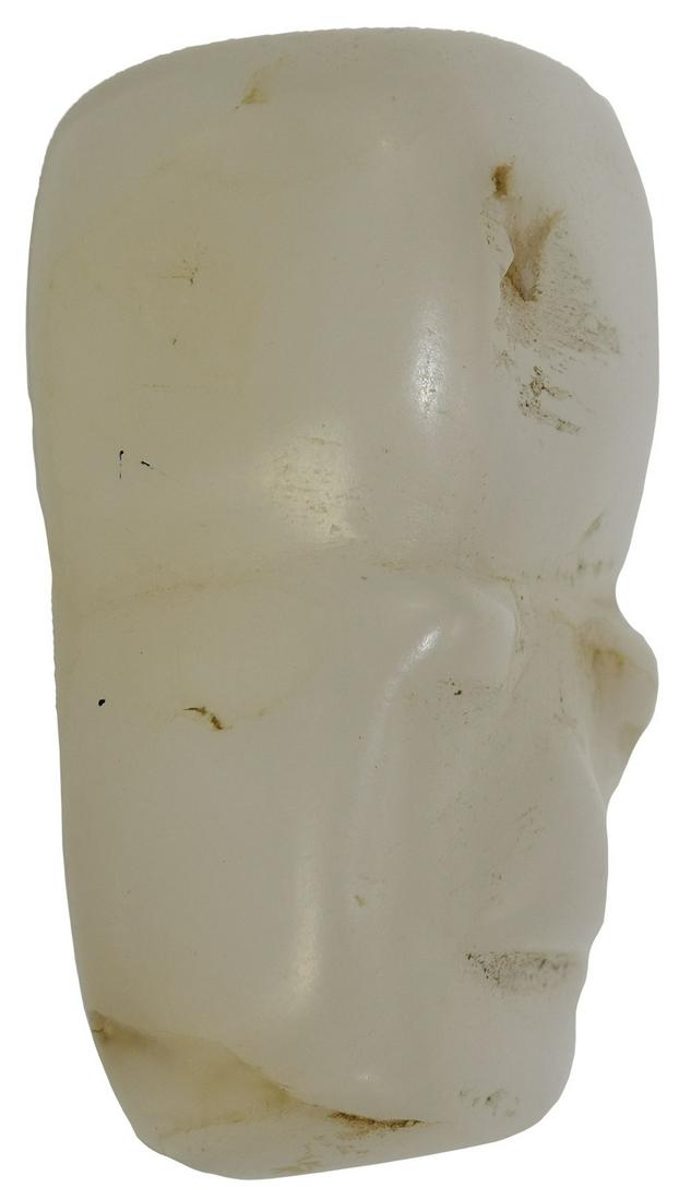 1 3/4" Puma Effigy. Onyx-like material.: 1 3/4" Puma Effigy. Pre-Columbian, Incan. Crouching Puma depiction. Excellent condition made of polished white hardstone (Onyx). G10. Ex-Tom Miller