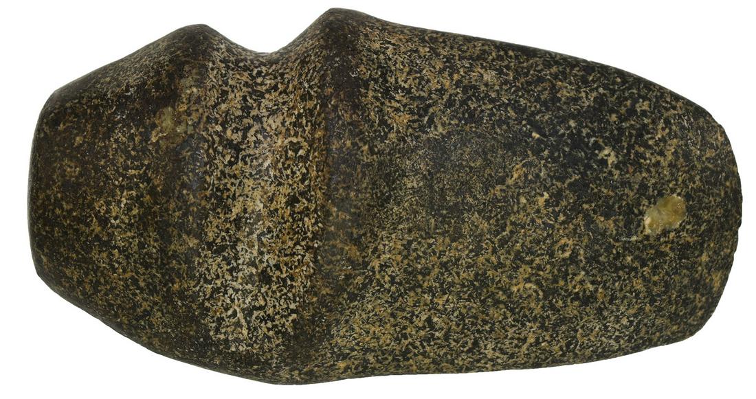 5 7/8" 3/4 Groove Axe. St. Clair Co, IL. Good polish,: 5 7/8" 3/4 Groove Axe. St. Clair Co, IL. Good polish, fine condition. Elevated ridges, fluted bottom. Found in 1900