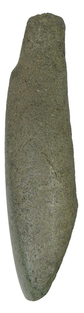 10 3/4" Maori Adz. New Zealand. Large, well defined: 10 3/4" Maori Adz. New Zealand. Large, well defined working edge. Green hardstone. Circa 1300 AD. Ex-Robert Bourden