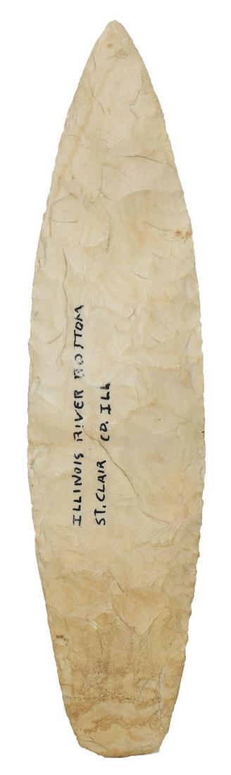 5 3/16" Agate Basin. Rogers COA. St. Clair Co, IL.: 5 3/16" Agate Basin. St. Clair Co, IL. Thin, well made. Glossy Burlington. G10. Rogers COA. 3/25/20: Added photos to listing
