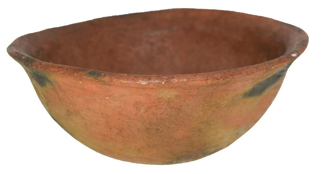 8 1/2" D. Quapaw Bowl. AR. Paint in very good: 8 1/2" D. Quapaw Bowl. AR. Paint in very good condition. Appears solid with light pressure cracking. Ex-Emerson Gulley