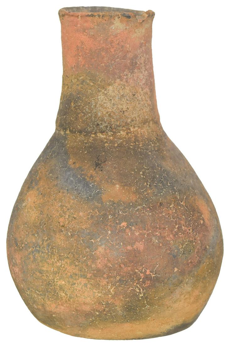 6" H. Caddo Bottle. AR. Very good condition, bowl: 6" H. Caddo Bottle. AR. Very good condition, bowl rings solid. Reddish hue to ceramic. Very well made. Ex-Emerson Gulley