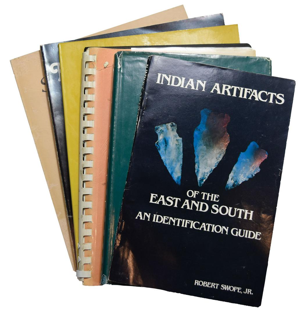 6 Books relating to Southern U.S. Artifacts: Includes: 6 Books relating to Southern U.S. Artifacts: Indian Artifacts of the East and South (Swope), Cherokee Archaeology (Keel), Handbook of Alabama Archaeology (Hulse), Hiwassee Island (Lewis), Tellico Arch