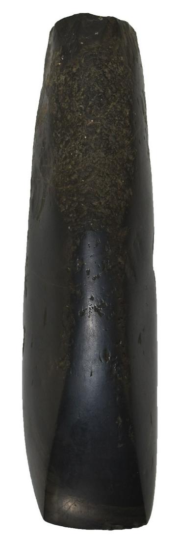 8 5/8" Maori Stone Adz. "Hogback" style. New Zealand.: 8 5/8" Maori Stone Adz. "Hogback" style. New Zealand. Polished Argillite. 1250-1500 AD. Fine condition. Ex-Robert Bourden