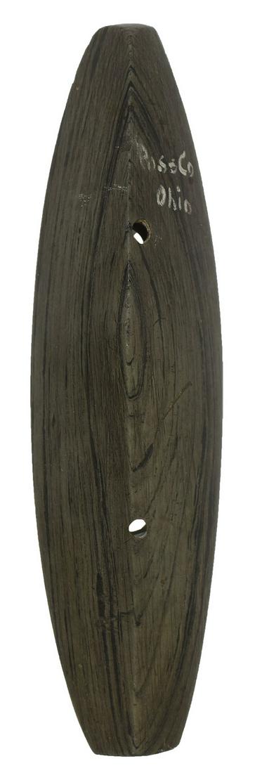 Sorgenfrei's 6" Glacial Kame Ridged Gorget. Ross: Very large (6") Glacial Kame Ridged Gorget. Ross County, OH. Banded Slate. Ex- Jan Sorgenfrei collection. Excellent condition, very fine Spineback Gorget