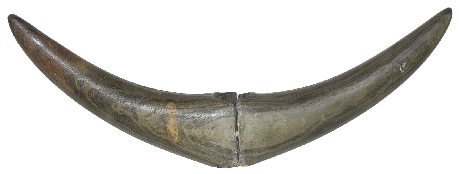 Large 7 3/4" Curved Pick Bannerstone pictured in: 7 3/4" Curved Pick Bannerstone with Ridge. Michigan. Banded Slate. Tremendous example. Ex-Gilbert Dilley, Byron Knoblock "His cow horn banner". Pictured in Knoblock’s Bannerstones of the North Ameri