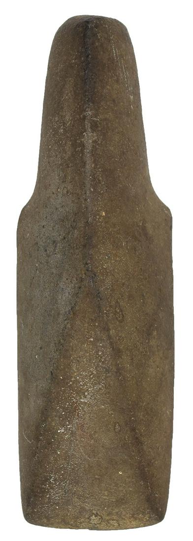 8 7/8" Maori Stone Adz. Cook Islands. Very old "Toki": 8 7/8" Maori Stone Adz. Cook Islands. Very old "Toki" made of green polished Hardstone. Very fine condition. 1250-1500 AD. Ex-Robert Bourden