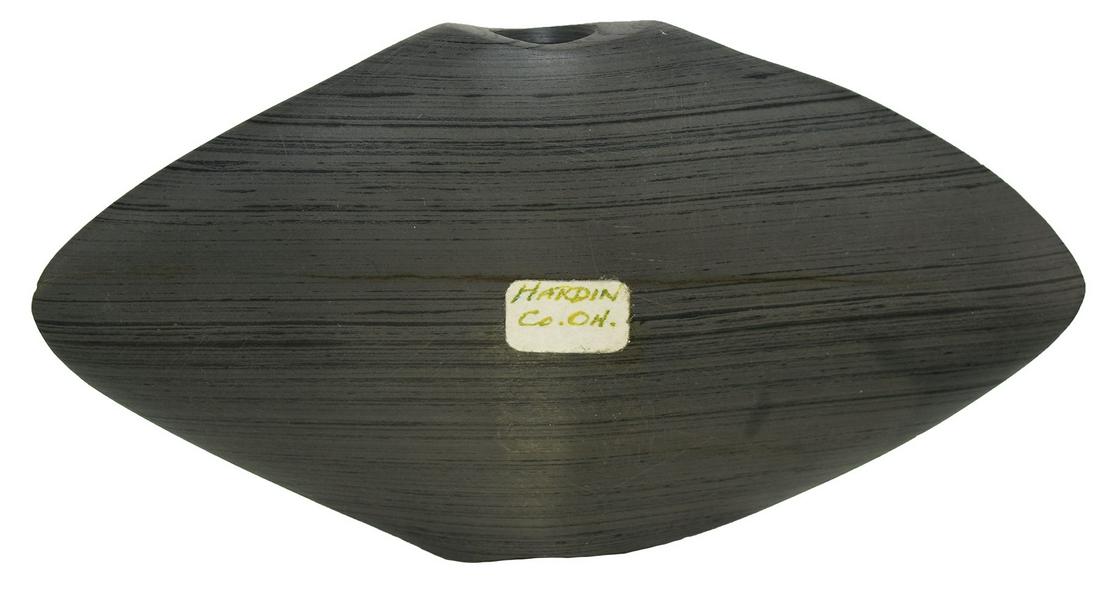 5 5/8" Winged Bannerstone. Ross Co, OH. Banded Slate.: 5 5/8" Winged Bannerstone. Ross Co, OH. Banded Slate. Very well made. Slightly overcleaned by early collector, but highly collectable. Ex-Brandon Vanderver