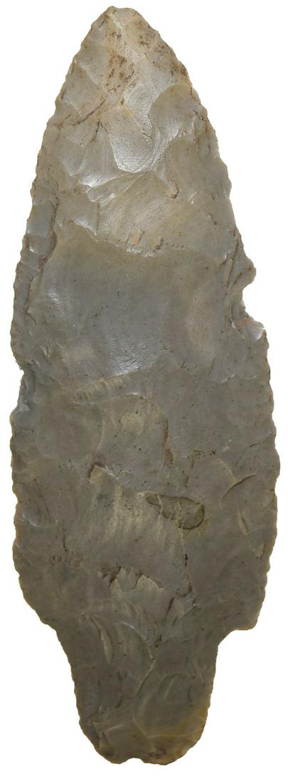 4 3/4" Adena Point. Kentucky. Well made, glossy: 4 3/4" Adena Point. Kentucky. Well made, glossy Hornstone. Slight nick on edge. Ex-Ernest Tucker. Putty G8 COA