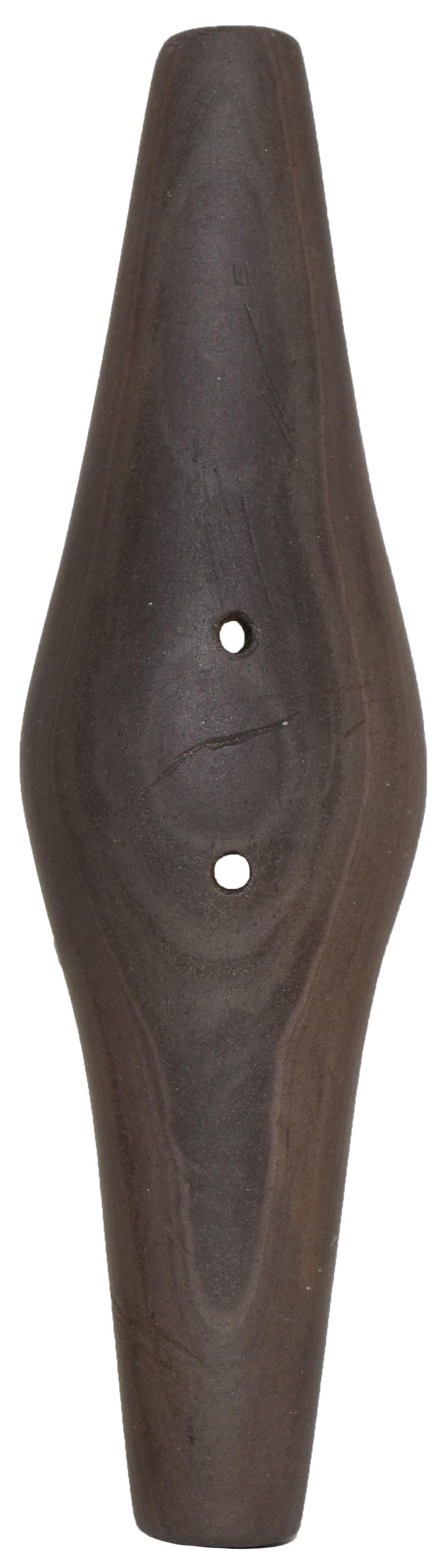 5 15/16" Expanded Center Gorget. Richland Co, OH.: 5 15/16" Expanded Center Gorget. Richland Co, OH. Well made, brown Slate. Overly cleaned by an earlier collector, otherwise fine condition