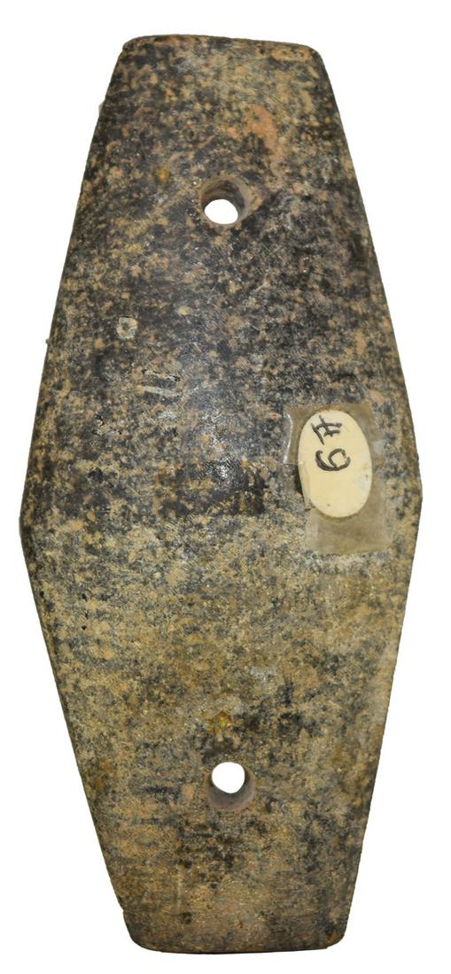 4 1/4" Expanded Center Gorget.  Eastern TN.  Weathered (1 of 2)