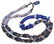 22" Strand of Chevron and Cobalt Blue Trade Beads.