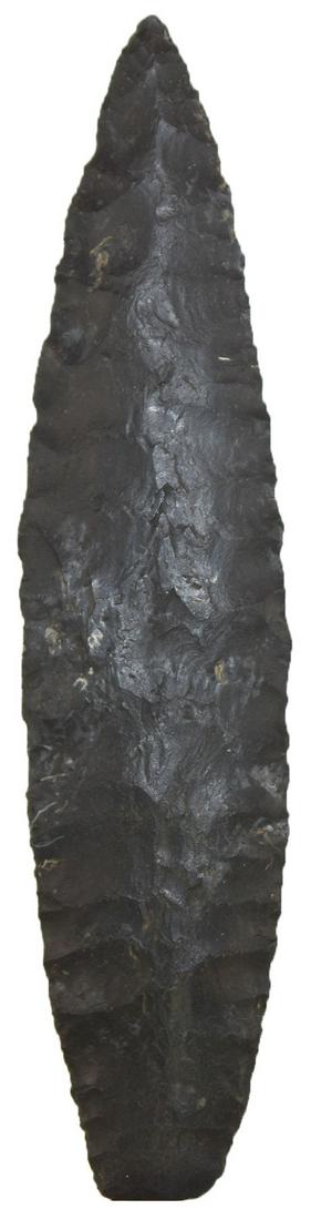 4 7/8" Paleo Lance.  Warsaw, OH.  Tip of base (1 of 2)