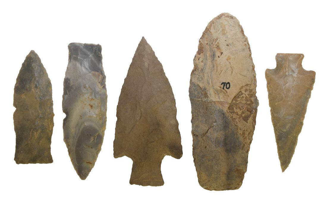 Group of 5 Meade Co, KY Points.  2 1/8"-3 3/8".  All (1 of 2)