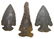 3 Fine Early Archaic Points from the Dr. Gish