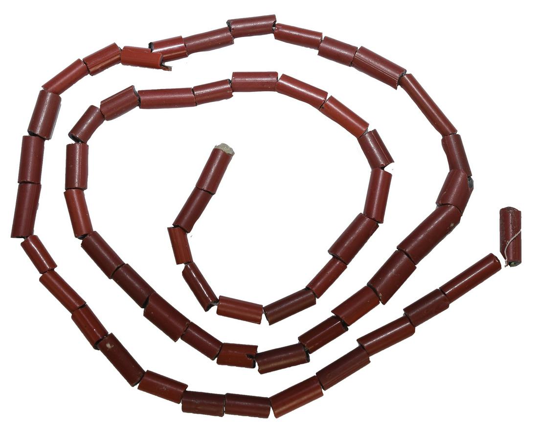 18" Catlinite Tube Necklace.  Iowa.  Old necklace  Ex- (1 of 3)