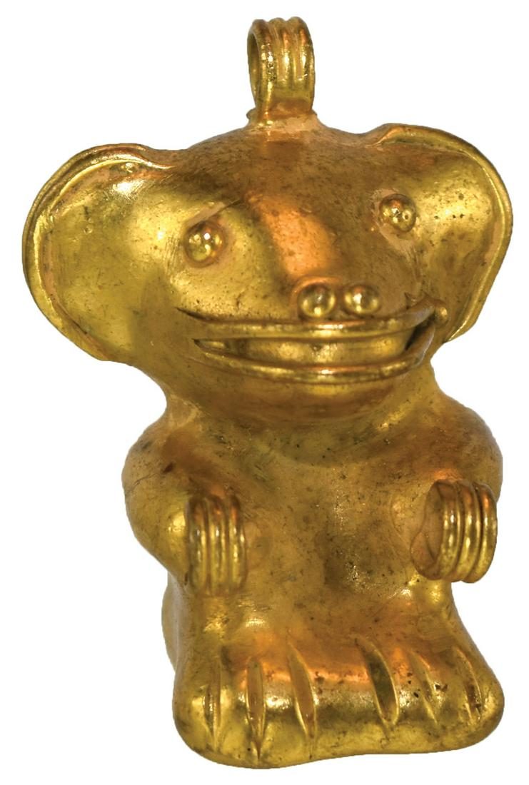 1 7/16" Tairona Figure Pendant.   Gold content and (1 of 4)