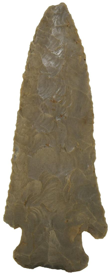 4 7/8" Hornstone Hardin. Clark Co. IN. Great old: 4 7/8" Hornstone Hardin. Clark Co. IN. Couple chips and dings, one to tip. Great old example. Ex-Richard Lewman