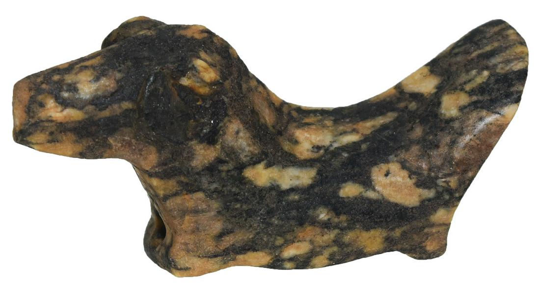 2 5/8" Porphyry Birdstone. IN. One eye missing and: 2 5/8" Porphyry Birdstone. IN. One eye missing and tip of nose chipped. Colorful. Ex-Randy Ridenour. Putty COA