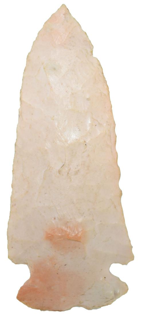 4 1/8" Hopewell. Motley COA. Greene Co, IL. Ex-Dean: 4 1/8" Hopewell. Greene Co, IL. Heat treated Burlington. Large, very good condition. Ex-Dean Horn. Motley COA