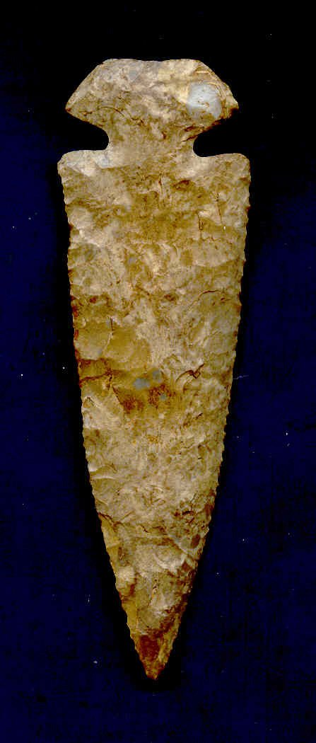 Dovetail, Pictured, Jackson COA: 220. 4 1/2" Dovetail. Barren Co, KY. Ft. Payne. Pic in Artifacts of the Midwest III, pg 104. Jackson COA