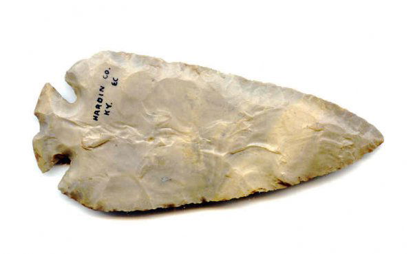 Dovetail, Ex-Curtiss: 233. 4 1/2" Dovetail. Hardin Co, KY. Ex-Curtiss, Glossy Hornstone Flint