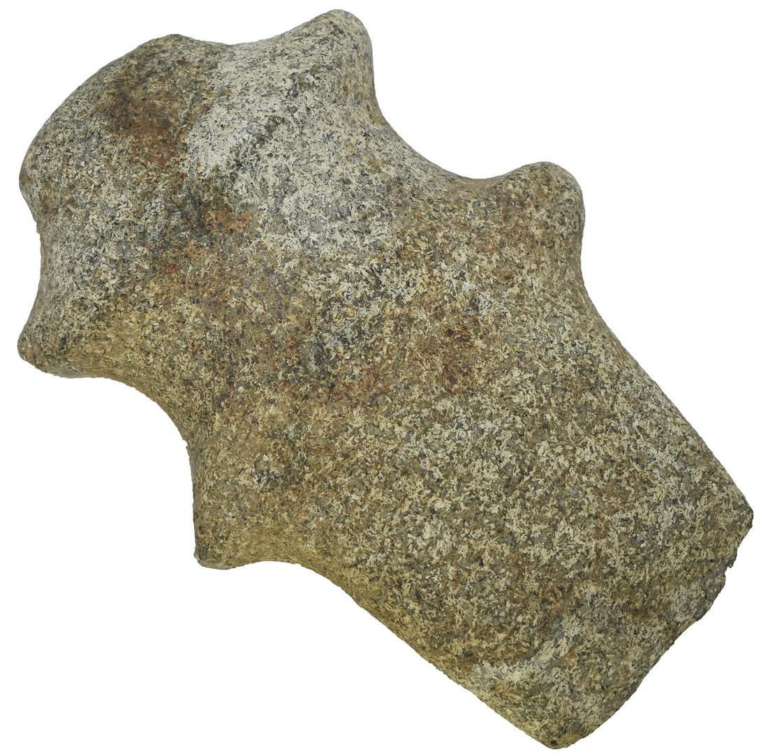 6 1/4" Michigan Barbed Axe. Battle Creek, MI. Raised: 6 1/4" Michigan Barbed Axe. Near Battle Creek, MI. Raised ridges and nipple top. Good condition, few chips to bit. Found by Bob Leach
