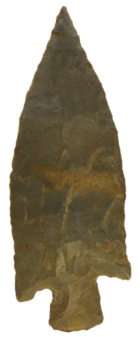 3 9/16" Buck Creek. Casey Co, KY. Pictured. Ex-Doug: 3 9/16" Buck Creek. Casey Co, KY. Hornstone, fine condition. Ex-Doug Underwood, Jim Spears. Pictured in Who's Who #9 (Underwood, p357)